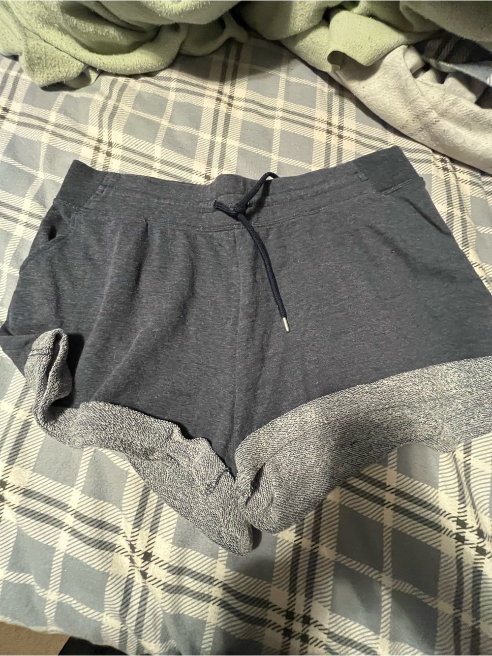 Champion Dark Gray Athletic Shorts with Heather Gray Cuffs